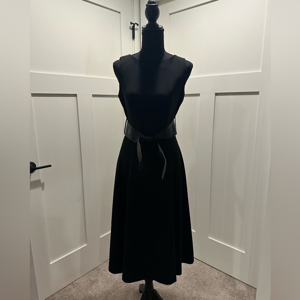Calvin Klein A-line Black Midi Dress - Picture 1 of 6
